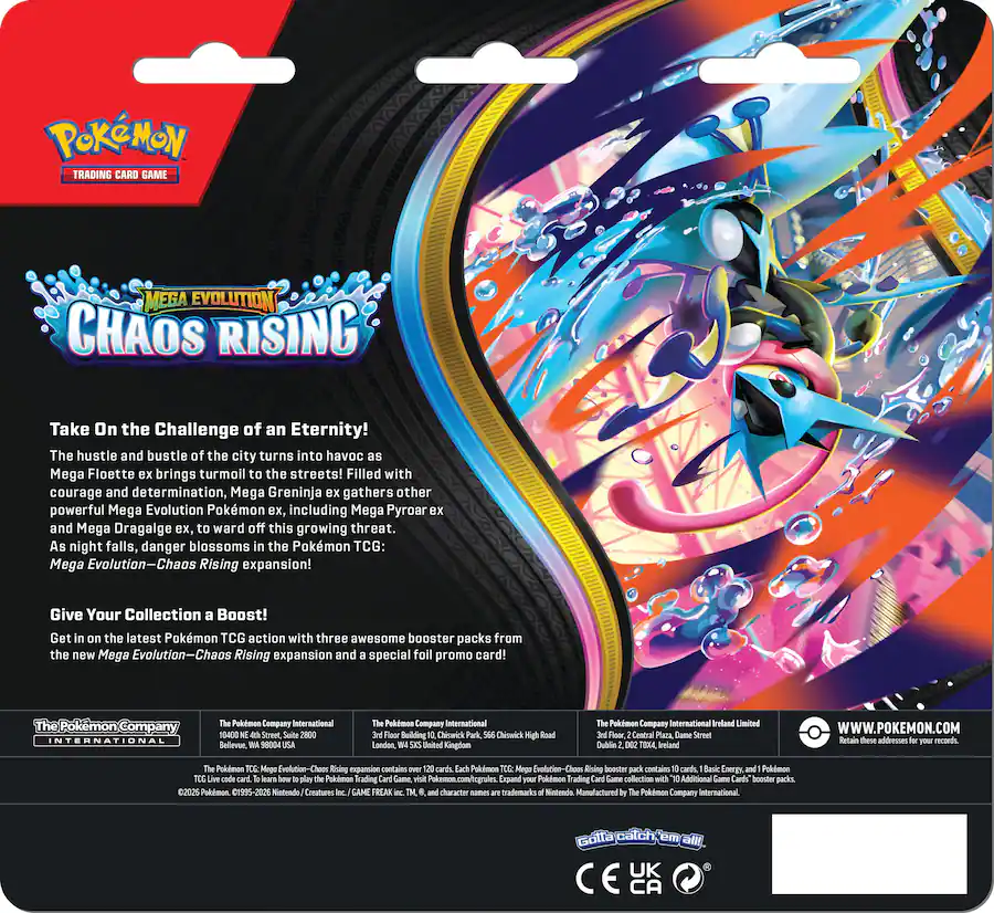 Pokémon TCG: Mega Evolution Chaos Rising Triple Pack - English Version